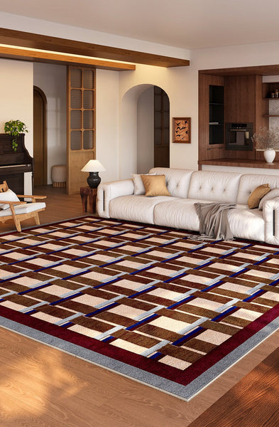 Geometric Modern Carpets, Contemporary Abstract Rugs for Office, Modern Living Room Rug Ideas, Mid Century Modern Rugs-HomePaintingDecor