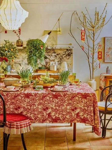 Modern Rectangle Tablecloth for Dining Room Table, Jungle Animals Leopard Parrot Pattern Tablecloth for Home Decoration, Large Square Tablecloth, Christmas Tablecloth-HomePaintingDecor