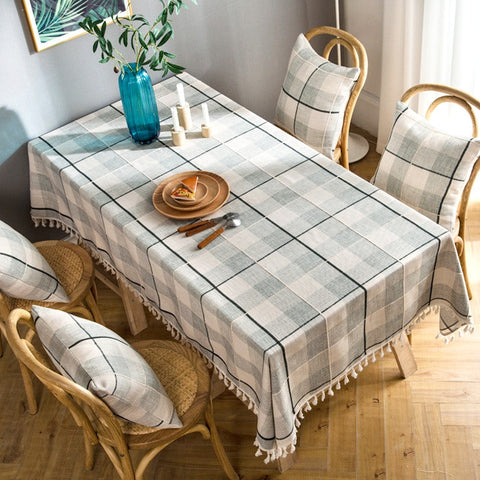 Rectangular Tablecloth for Oval Table, Cotton and Linen Tablecloths, Kitchen Rectangular Table Covers, Farmhouse Table Cloths for Dining Room-HomePaintingDecor