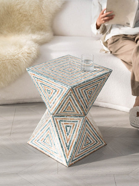 Modern Small End Table, Contemporary Small Sofa Side Table, Unique Shell Small Side Table, Portable Casual Side Table, Creative Coffee Table-HomePaintingDecor
