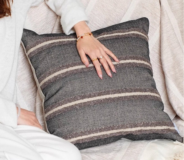 Contemporary Throw Pillow for Living Room, Large Abstract Throw Pillows for Couch, Modern Sofa Throw Pillows, Modern Square Pillows-HomePaintingDecor