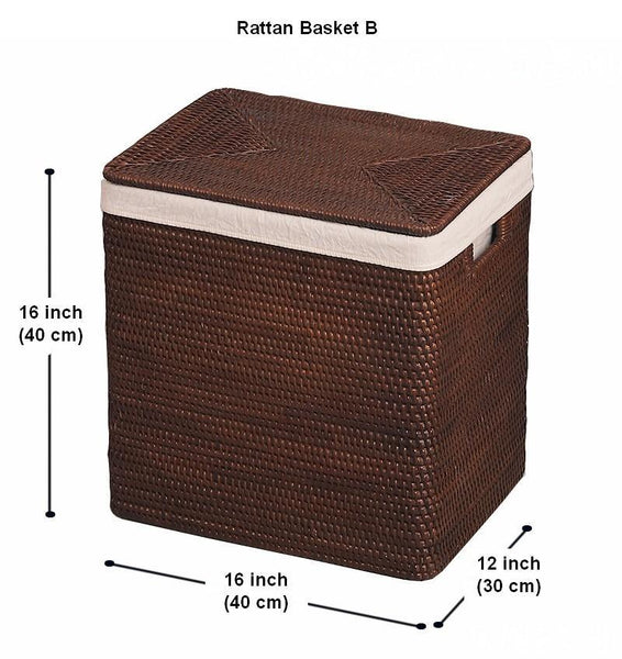 Large Storage Baskets for Bathroom, Round Storage Baskets with Handle, Rattan Storage Baskets, Laundry Storage Baskets, Storage Baskets for Clothes-HomePaintingDecor