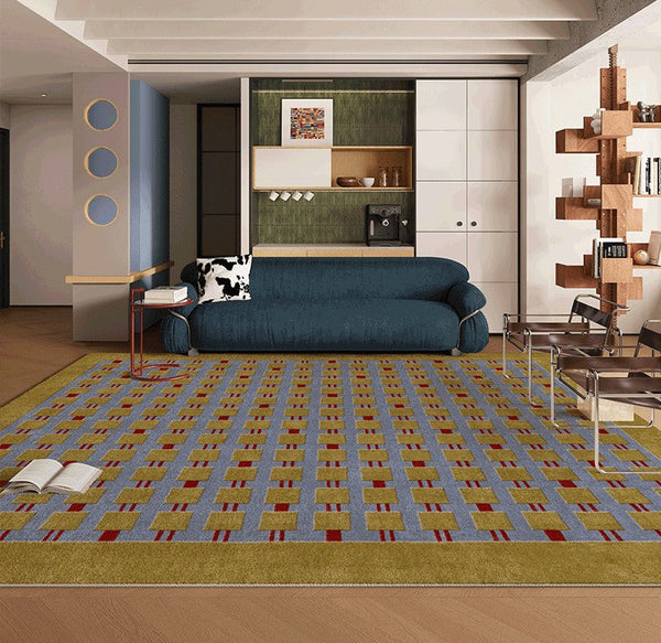 Mid Century Modern Rugs for Living Room, Vintage Area Rugs for Bedroom, Large Contemporary Area Rugs for Dining Room-HomePaintingDecor