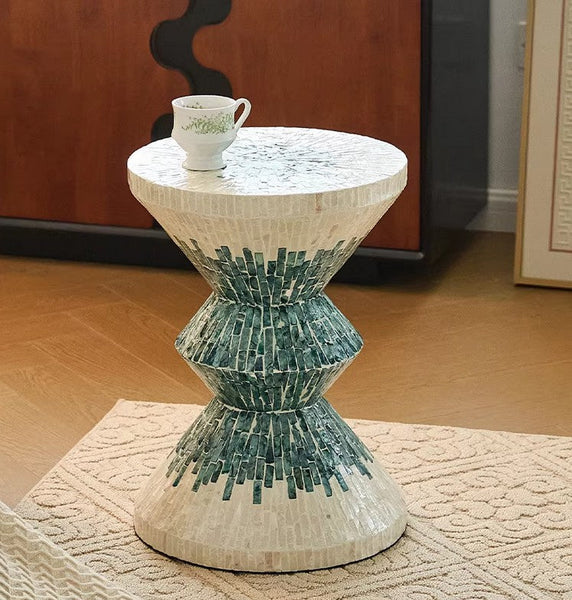 Bedside Small Side Table, Modern Side Table, Shell Small Sofa Side Table, Contemporary Bedside Table, Small End Table, Portable Casual Side Table, Creative Coffee Table, Contemporary Side Table-HomePaintingDecor