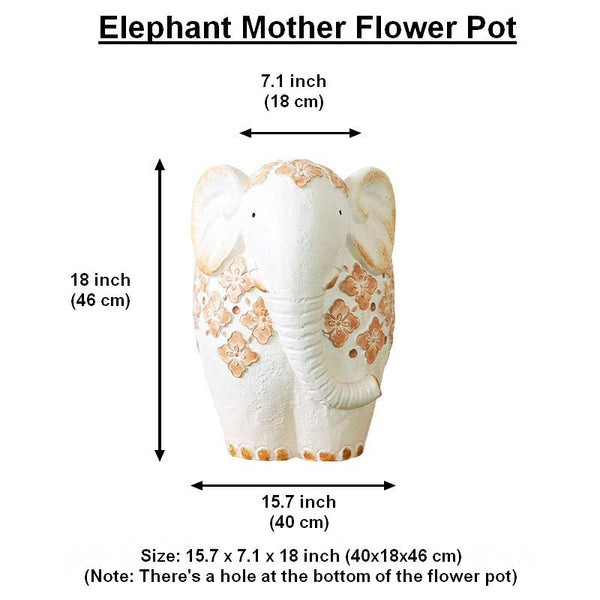 Oversized Modern Garden Flower Pot, Extra Large Elephant Garden Flowerpots, Animal Statue for Garden Ornaments, Resin Statue for Garden, Villa Outdoor Garden Flower Pots