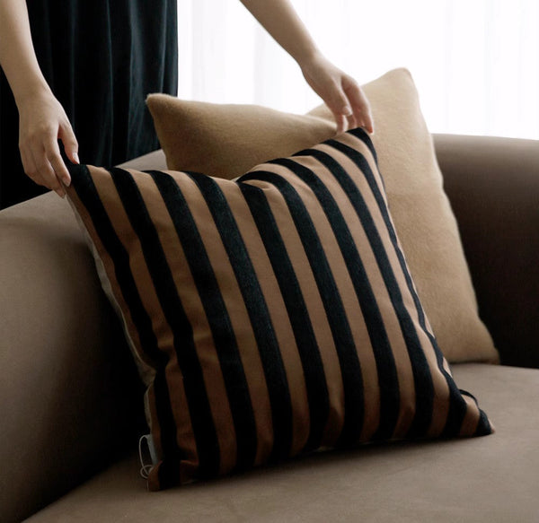 Large Modern Decorative Pillows for Sofa, Contemporary Cushions for Interior Design, Brown Modern Throw Pillows for Couch-HomePaintingDecor