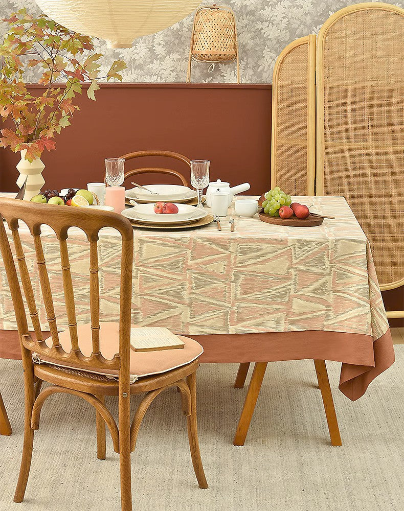 Extra Large Rectangle Tablecloth for Dining Room Table, Geometric Modern Table Covers for Kitchen, Country Farmhouse Tablecloths for Oval Table-HomePaintingDecor