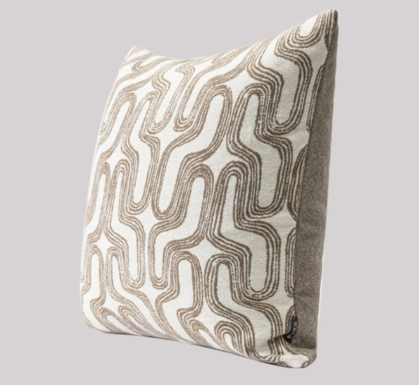 Large Contemporary Throw Pillow for Interior Design, Abstract Decorative Throw Pillows, Geometric Square Modern Throw Pillows for Couch-HomePaintingDecor