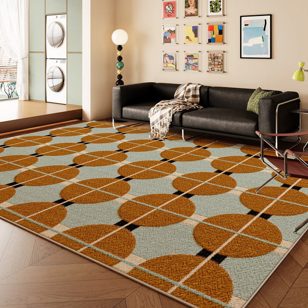 Geometric Modern Carpets, Mid Century Contemporary Rugs, Modern Rugs for Living Room, Colorful Abstract Rugs for Bedroom-HomePaintingDecor