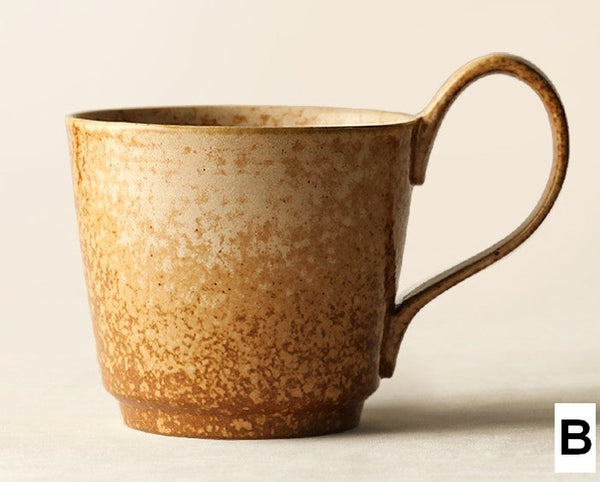 Modern Handmade Pottery Coffee Cup, Creative Brown Green Blue Ceramic Coffee Mugs, Large Unique Tea Cup, Large Capacity Coffee Cups-HomePaintingDecor