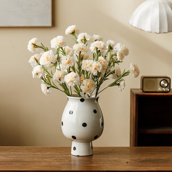 Small Flower Vases on Table, Handmade Water Holding Flower Vase, Ceramic Bud Vases, Modern Porcelain Flower Vases-HomePaintingDecor