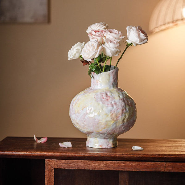 Handmade Water Holding Flower Vases, Modern Bouquet Flower Vases, Centerpiece on Dining Table, Large Flower Vase on Table, Pottery Flower Vases-HomePaintingDecor
