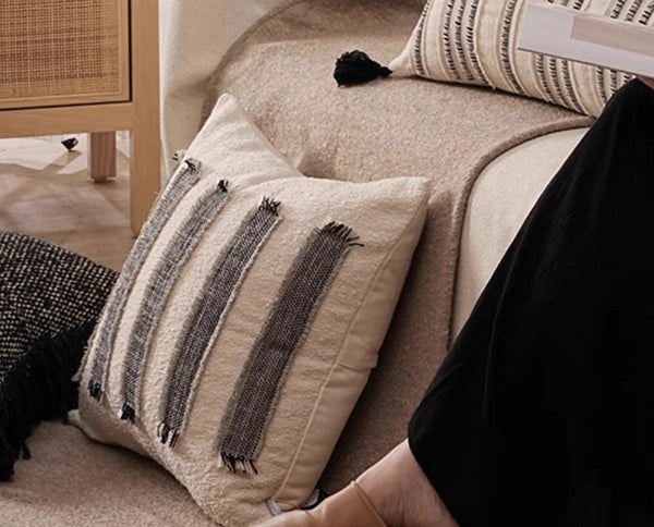 Large Throw Pillow for Interior Design, Large Square Modern Throw Pillows for Couch, Contemporary Modern Sofa Pillows for Bedroom, Simple Decorative Throw Pillows-HomePaintingDecor