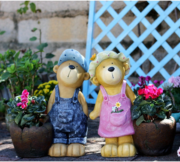 Garden Animal Sculpture Bear Statues, Garden Decor Ideas, Outdoor Garden Decoration, Animal Statues, Garden Ornament, Villa Courtyard Decor-HomePaintingDecor