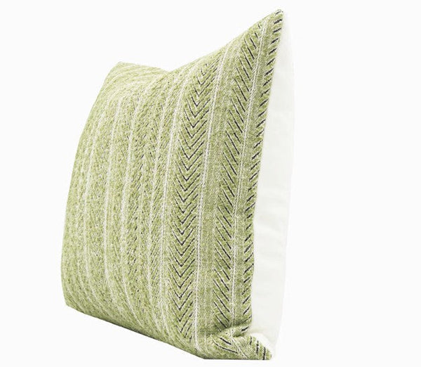 Morocco Green White Modern Sofa Pillows, Large Square Modern Throw Pillows for Couch, Large Decorative Throw Pillows, Simple Throw Pillow for Interior Design-HomePaintingDecor