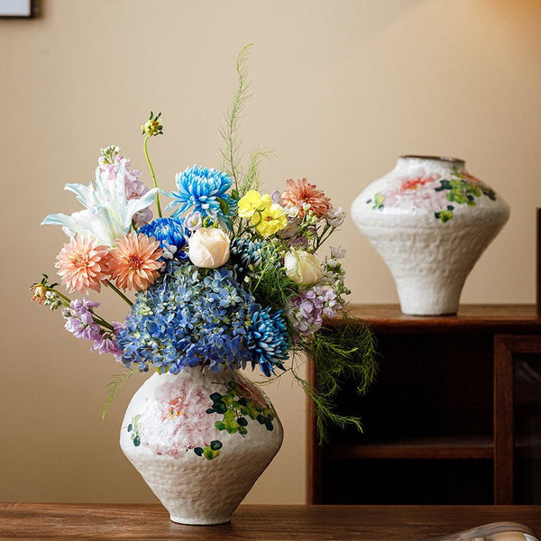 Modern Porcelain Flower Vases, Flower Vases on Table, Handmade Water Holding Flower Vases, Centerpiece on Dining Table, Ceramic Bouquet Vases-HomePaintingDecor