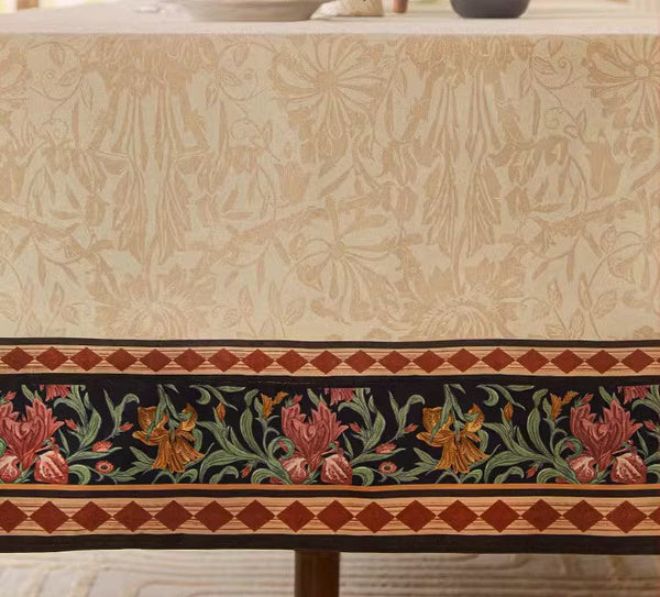 Long Large Modern Rectangular Tablecloth for Dining Room Table, Mid Century Tablecloth for Round Table, Flower Farmhouse Table Covers, Square Tablecloth for Kitchen-HomePaintingDecor