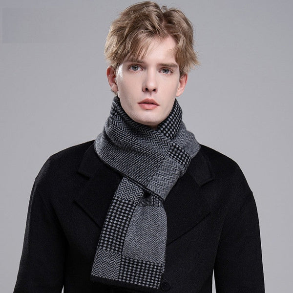 Men's Winter Scarf, Thick Wool Scarf for Men, Modern Casual Scarf Men, Business Wool Scarf for Gentleman, Formal Men Scarf Styles, Men's Wool Scarf Winter