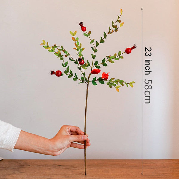Pomegranate Branch, Beautiful Flower Arrangement Ideas for Home Decoration, Table Centerpiece, Artificial Fruit Plants, Spring Artificial Floral for Dining Room-HomePaintingDecor