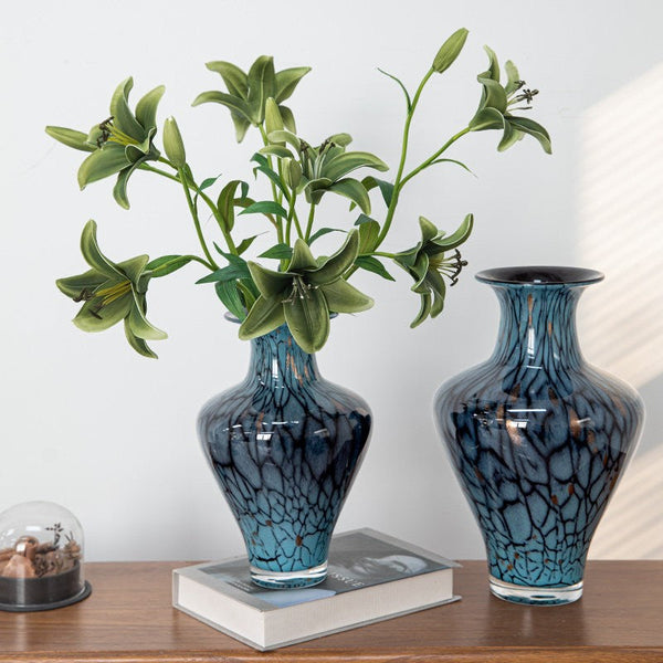 Handmade Liuli Vases, Centerpiece Vases on Table, Colored Glaze Vase for Modern Home Decor, Glass Bud Vases, Bouquet Flower Vase-HomePaintingDecor