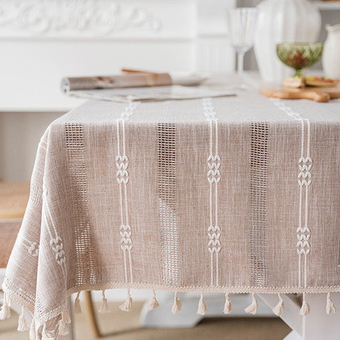 Large Modern Rectangular Table Cloth for Dining Room Table, Linen Square Tablecloth for Kitchen, Large Table Covers for Sale-HomePaintingDecor