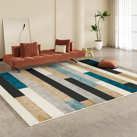 Modern Carpets for Kitchen, Geometric Contemporary Modern Rugs Next to Bed, Modern Rugs under Dining Room Table, Abstract Area Rugs for Living Room-HomePaintingDecor