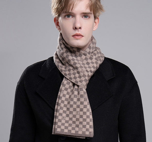 Business Formal Men Scarf Styles, Men's Winter Scarf, Wool Scarf for Gentleman, Thick Wool Scarf, Casual Scarf Men, Men's Wool Scarf Winter, Fashion Scarf-HomePaintingDecor