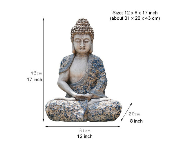 Buddha Statue, Sitting Buddha Statue, Large Figure Statue for Garden Ornament, Villa Courtyard Decor, Outdoor Decoration Ideas, Garden Decor Ideas-HomePaintingDecor