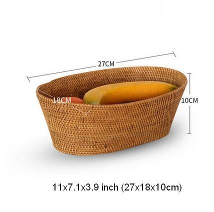 Natural Fiber Baskets, Small Storage Basket for Kitchen, Indonesia Woven Storage Basket, Rattan Storage Basket for Dining Room-HomePaintingDecor