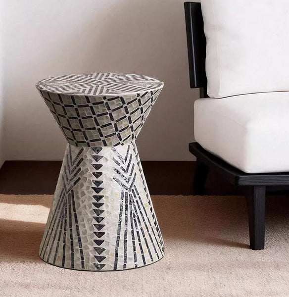 Modern Portable Casual Side Table, Contemporary Round Side Table, Creative Coffee Table, Bedside Small Side Table, Shell Small Sofa Side Table-HomePaintingDecor