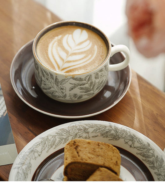 Vintage Porcelain Tea Cup Saucer Set, 8 oz British Tea Cup and Saucer in Gift Box, Royal Ceramic Cups, Elegant Ceramic Coffee Cups-HomePaintingDecor