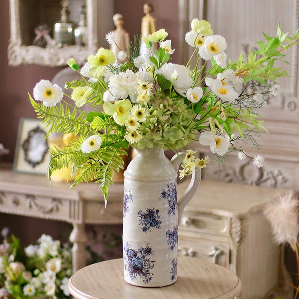 Table Centerpiece, Large Bunch of Romantic Flowers, Beautiful Spring Flower Arrangement for Home Decoration, Real Touch Artificial Floral for Living Room-HomePaintingDecor