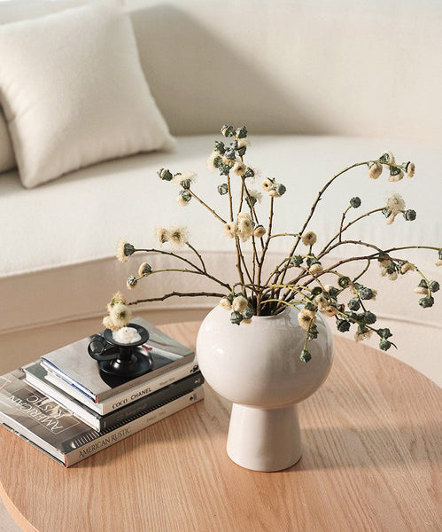 Contemporary Vases on Dining Table, Centerpiece Ceramic Bouquet Vases, Porcelain Vases for Modern Home Decor, Handmade Modern Flower Vase-HomePaintingDecor