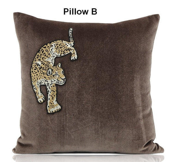 Modern Sofa Pillows, Contemporary Throw Pillows, Cheetah Decorative Throw Pillows, Decorative Pillows for Living Room-HomePaintingDecor