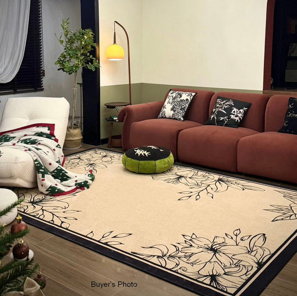 Geometric Contemporary Rugs Next to Bed, Modern Rugs for Dining Room, Contemporary Modern Rugs, Mid Century Area Rugs for Living Room-HomePaintingDecor