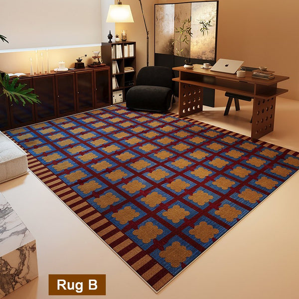 Geometric Modern Rugs for Dining Room, Mid Century Modern Rugs, Colorful Modern Rugs for Living Room, Contemporary Abstract Rugs under Coffee Table-HomePaintingDecor