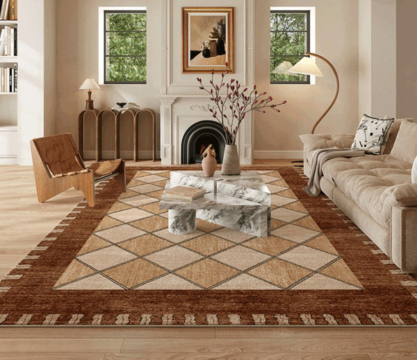 Geometric Contemporary Modern Rugs Next to Bed, Large Abstract Rugs for Living Room, Mid Century Large Modern Area Rugs