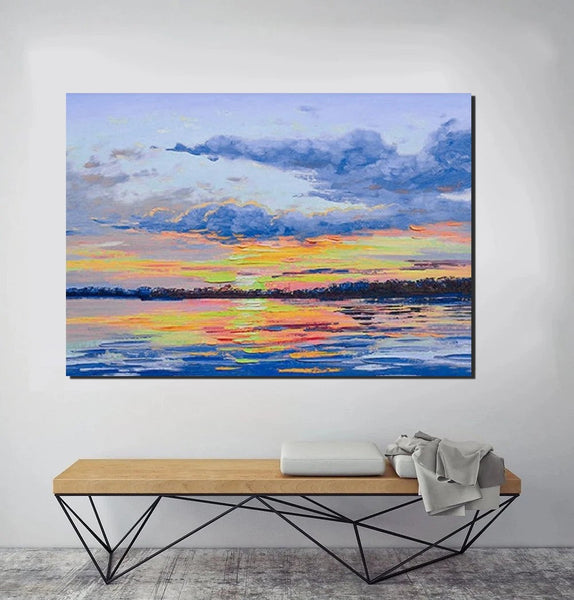 Abstract Landscape Paintings, Heavy Texture Painting, Hand Painted Wall Art, Contemporary Wall Art Paintings, Simple Modern Paintings for Living Room-HomePaintingDecor