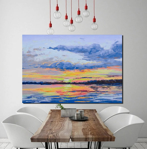 Abstract Landscape Paintings, Heavy Texture Painting, Hand Painted Wall Art, Contemporary Wall Art Paintings, Simple Modern Paintings for Living Room-HomePaintingDecor