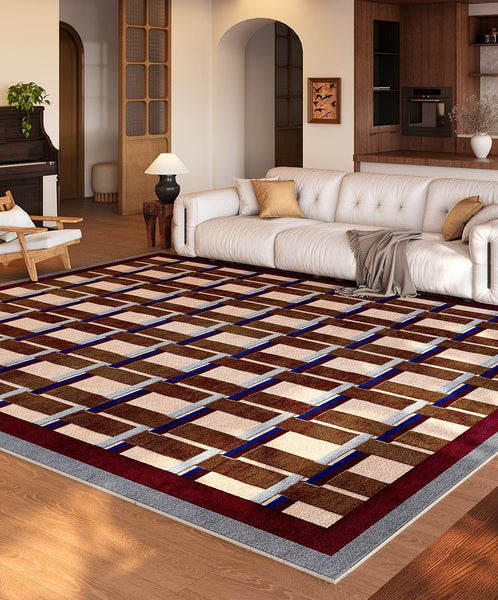 Geometric Modern Carpets, Contemporary Abstract Rugs for Office, Modern Living Room Rug Ideas, Mid Century Modern Rugs-HomePaintingDecor