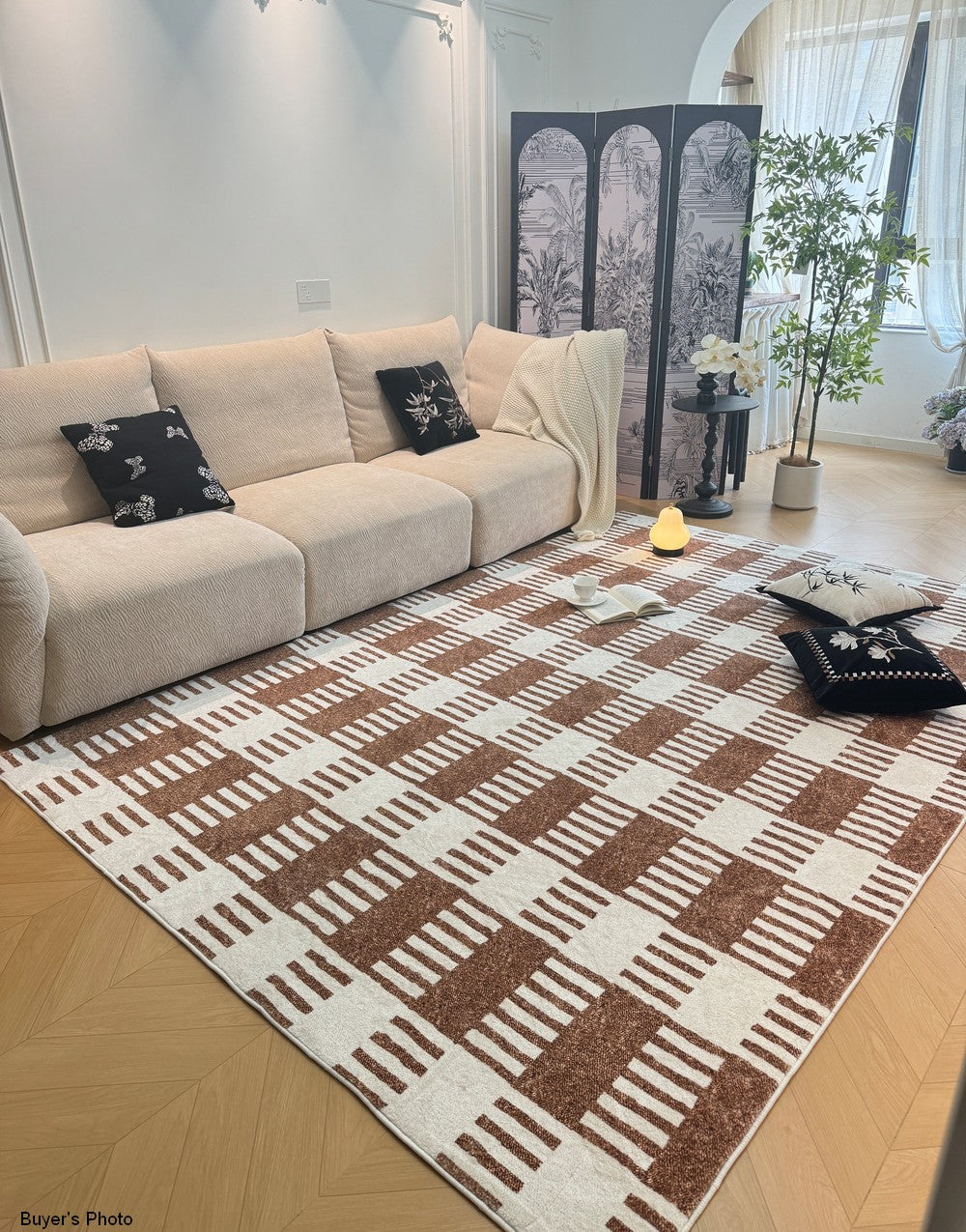 Modern Rugs under Dining Room Table, Mid Century Geometric Carpets, Abstract Modern Rugs for Living Room, Contemporary Modern Rugs Next to Bed-HomePaintingDecor