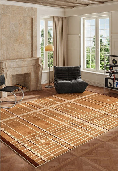 Large Contemporary Area Rugs for Dining Room, Modern Living Room Rug Ideas, Mid Century Modern Rugs for Bedroom-HomePaintingDecor