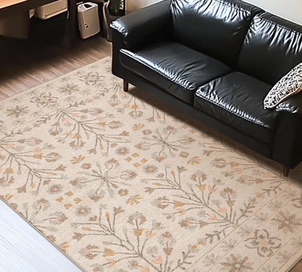 Modern Rugs for Living Room, Flower Pattern Modern Rugs for Farmhouse, Bedroom Modern Rugs, Modern Rugs for Dining Room-HomePaintingDecor