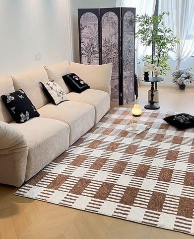 Modern Rugs under Dining Room Table, Mid Century Geometric Carpets, Abstract Modern Rugs for Living Room, Contemporary Modern Rugs Next to Bed-HomePaintingDecor