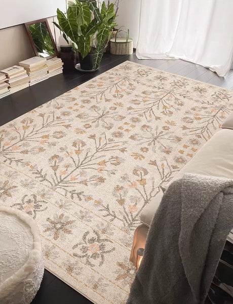 Modern Rugs for Living Room, Flower Pattern Modern Rugs for Farmhouse, Bedroom Modern Rugs, Modern Rugs for Dining Room-HomePaintingDecor