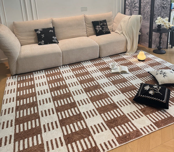 Modern Rugs under Dining Room Table, Mid Century Geometric Carpets, Abstract Modern Rugs for Living Room, Contemporary Modern Rugs Next to Bed-HomePaintingDecor