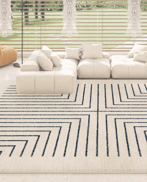Runner Rugs Next to Bed, Contemporary Rugs for Living Room, Bathroom Runner Rugs, Bohemian Stripe Floor Carpets, Large Modern Rugs for Dining Room-HomePaintingDecor