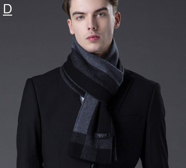 Wool Scarf for Gentleman, Thick Wool Scarf, Men's Winter Scarf, Men's Wool Scarf Winter, Fashion Scarf, Formal Men Scarf Styles, Business Casual Scarf Men-HomePaintingDecor