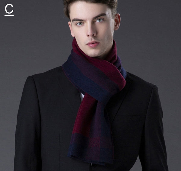 Wool Scarf for Gentleman, Thick Wool Scarf, Men's Winter Scarf, Men's Wool Scarf Winter, Fashion Scarf, Formal Men Scarf Styles, Business Casual Scarf Men-HomePaintingDecor
