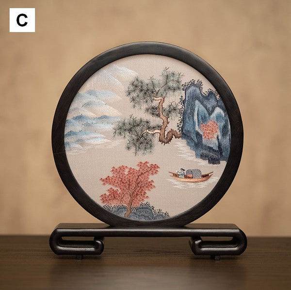 Traditional Chinese Suzhou Embroidery Ornament, Premium Souvenir, Exclusive Business Present Panda Embroidered Decor, Unique Birthday Gift-HomePaintingDecor